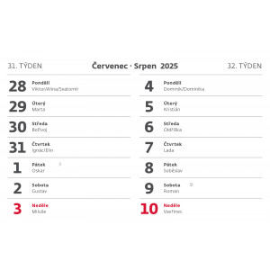 Fotografie k reklamnímu předmětu „Mini 14 denní kalendář 2025 - stolní kalendář“