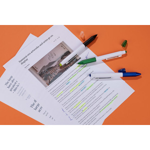 Fotografie k reklamnímu předmětu „Kuličkové pero se zvýrazňovačem FLUO“