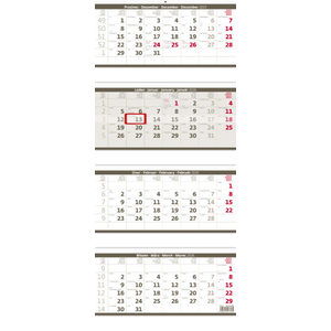 Fotografie k reklamnímu předmětu „Čtyřměsíční kalendář skládaný“