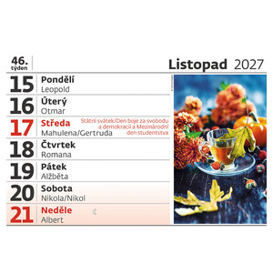 Fotografie k reklamnímu předmětu „Čitelný týdenní kalendář“