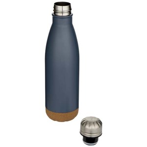 Fotografie k reklamnímu předmětu „500ml dvoustěnná vakuově izolovaná nerezová láhev na vodu Cove s korkovými detaily“