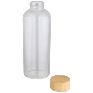 Fotografie k reklamnímu předmětu „Mirage 650ml jednostěnná borosilikátová skleněná láhev s bambusovým víčkem“