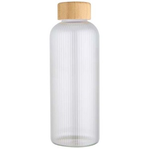 Fotografie k reklamnímu předmětu „Mirage 650ml jednostěnná borosilikátová skleněná láhev s bambusovým víčkem“