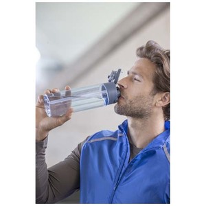 Fotografie k reklamnímu předmětu „Láhev na vodu Theron 700 ml z recyklovaného plastu RCS s víčkem s dvojí funkcí a sklopnou slámkou“