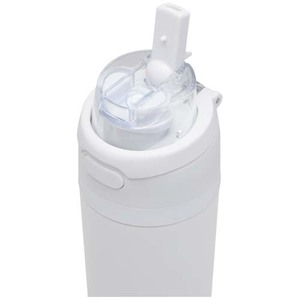 Fotografie k reklamnímu předmětu „Láhev na vodu Theron 800 ml z recyklované nerezové oceli s jednoduchou stěnou, vybavená víčkem s dvojí funkcí a sklopnou brčk“