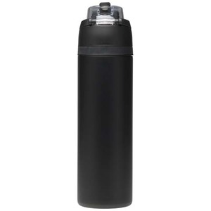 Fotografie k reklamnímu předmětu „Láhev na vodu Theron 800 ml z recyklované nerezové oceli s jednoduchou stěnou, vybavená víčkem s dvojí funkcí a sklopnou brčk“