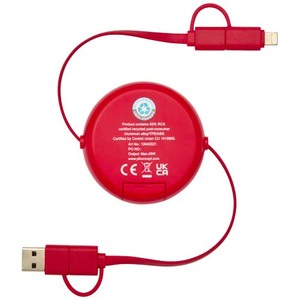 Fotografie k reklamnímu předmětu „Vysouvací datový synchronizační a rychlonabíjecí 45W kabel 5 v 1 o délce 100 cm z recyklovaného plastu a hliníku Alasia“