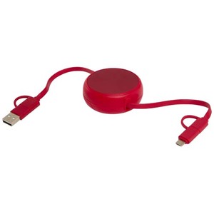 Fotografie k reklamnímu předmětu „Vysouvací datový synchronizační a rychlonabíjecí 45W kabel 5 v 1 o délce 100 cm z recyklovaného plastu a hliníku Alasia“