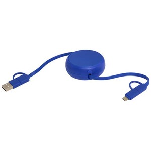 Fotografie k reklamnímu předmětu „Vysouvací datový synchronizační a rychlonabíjecí 45W kabel 5 v 1 o délce 100 cm z recyklovaného plastu a hliníku Alasia“