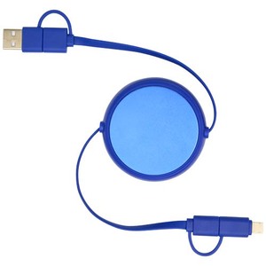 Fotografie k reklamnímu předmětu „Vysouvací datový synchronizační a rychlonabíjecí 45W kabel 5 v 1 o délce 100 cm z recyklovaného plastu a hliníku Alasia“