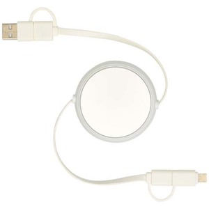 Fotografie k reklamnímu předmětu „Vysouvací datový synchronizační a rychlonabíjecí 45W kabel 5 v 1 o délce 100 cm z recyklovaného plastu a hliníku Alasia“