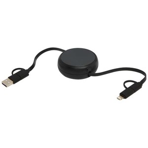 Fotografie k reklamnímu předmětu „Vysouvací datový synchronizační a rychlonabíjecí 45W kabel 5 v 1 o délce 100 cm z recyklovaného plastu a hliníku Alasia“