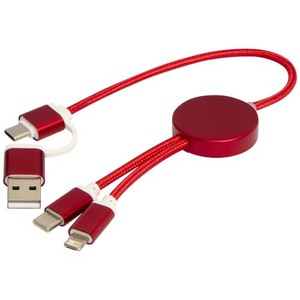 Fotografie k reklamnímu předmětu „Datový synchronizační a rychlonabíjecí 27W kabel 5 v 1 z recyklovaného hliníku a plastu o délce 30 cm Alasia“