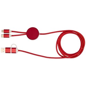Fotografie k reklamnímu předmětu „Datový synchronizační a rychlonabíjecí 27W kabel 5 v 1 z recyklovaného hliníku a plastu o délce 150 cm Alasia“