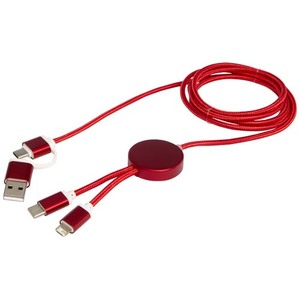 Fotografie k reklamnímu předmětu „Datový synchronizační a rychlonabíjecí 27W kabel 5 v 1 z recyklovaného hliníku a plastu o délce 150 cm Alasia“