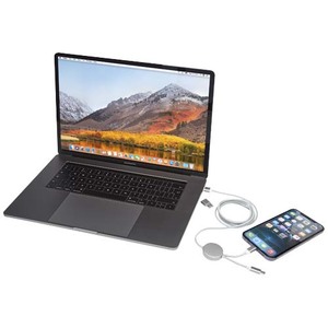 Fotografie k reklamnímu předmětu „Datový synchronizační a rychlonabíjecí 27W kabel 5 v 1 z recyklovaného hliníku a plastu o délce 150 cm Alasia“