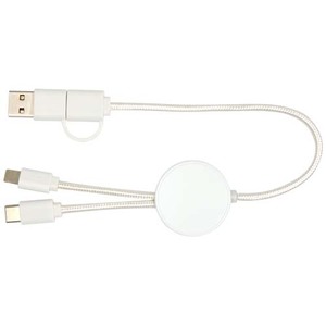 Fotografie k reklamnímu předmětu „Datový synchronizační a rychlonabíjecí 27W kabel 5 v 1 z recyklovaného plastu o délce 30 cm Citala“