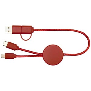 Fotografie k reklamnímu předmětu „Datový synchronizační a rychlonabíjecí 27W kabel 5 v 1 z recyklovaného plastu o délce 30 cm Citala“