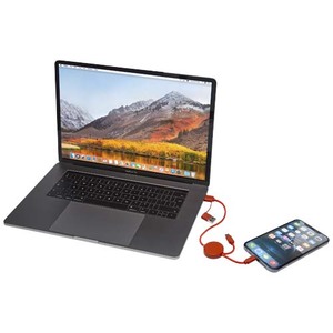 Fotografie k reklamnímu předmětu „Datový synchronizační a rychlonabíjecí 27W kabel 5 v 1 z recyklovaného plastu o délce 30 cm Citala“