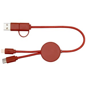 Fotografie k reklamnímu předmětu „Datový synchronizační a rychlonabíjecí 27W kabel 5 v 1 z recyklovaného plastu o délce 30 cm Citala“