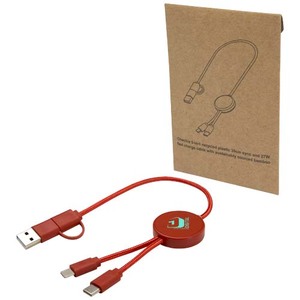 Fotografie k reklamnímu předmětu „Datový synchronizační a rychlonabíjecí 27W kabel 5 v 1 z recyklovaného plastu o délce 30 cm Citala“