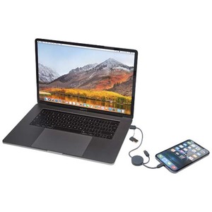 Fotografie k reklamnímu předmětu „Datový synchronizační a rychlonabíjecí 27W kabel 5 v 1 z recyklovaného plastu o délce 30 cm Citala“