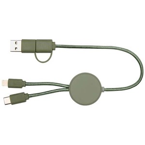 Fotografie k reklamnímu předmětu „Datový synchronizační a rychlonabíjecí 27W kabel 5 v 1 z recyklovaného plastu o délce 30 cm Citala“