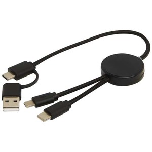 Fotografie k reklamnímu předmětu „Datový synchronizační a rychlonabíjecí 27W kabel 5 v 1 z recyklovaného plastu o délce 30 cm Citala“