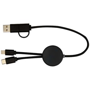 Fotografie k reklamnímu předmětu „Datový synchronizační a rychlonabíjecí 27W kabel 5 v 1 z recyklovaného plastu o délce 30 cm Citala“