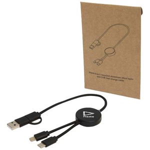 Fotografie k reklamnímu předmětu „Datový synchronizační a rychlonabíjecí 27W kabel 5 v 1 z recyklovaného plastu o délce 30 cm Citala“