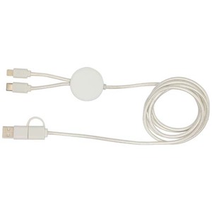 Fotografie k reklamnímu předmětu „Datový synchronizační a rychlonabíjecí 27W kabel 5 v 1 z recyklovaného plastu o délce 150 cm Citala“