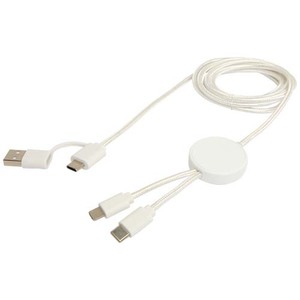 Fotografie k reklamnímu předmětu „Datový synchronizační a rychlonabíjecí 27W kabel 5 v 1 z recyklovaného plastu o délce 150 cm Citala“