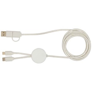 Fotografie k reklamnímu předmětu „Datový synchronizační a rychlonabíjecí 27W kabel 5 v 1 z recyklovaného plastu o délce 150 cm Citala“