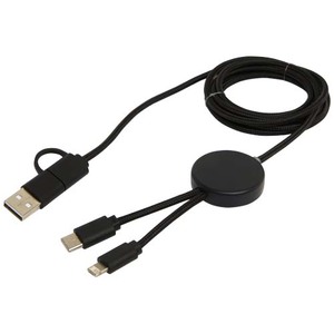 Fotografie k reklamnímu předmětu „Datový synchronizační a rychlonabíjecí 27W kabel 5 v 1 z recyklovaného plastu o délce 150 cm Citala“