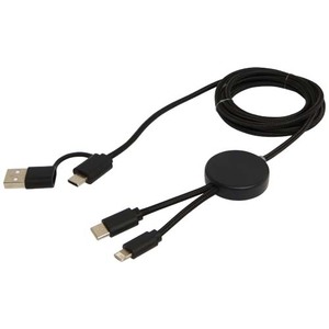 Fotografie k reklamnímu předmětu „Datový synchronizační a rychlonabíjecí 27W kabel 5 v 1 z recyklovaného plastu o délce 150 cm Citala“