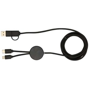 Fotografie k reklamnímu předmětu „Datový synchronizační a rychlonabíjecí 27W kabel 5 v 1 z recyklovaného plastu o délce 150 cm Citala“