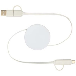 Fotografie k reklamnímu předmětu „Vysouvací datový synchronizační a rychlonabíjecí 40W kabel 5 v 1 z recyklovaného plastu o délce 90 cm Citala“