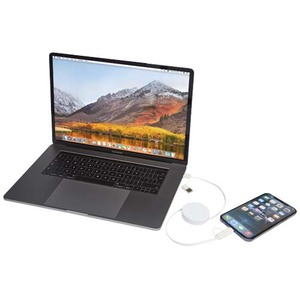 Fotografie k reklamnímu předmětu „Vysouvací datový synchronizační a rychlonabíjecí 40W kabel 5 v 1 z recyklovaného plastu o délce 90 cm Citala“