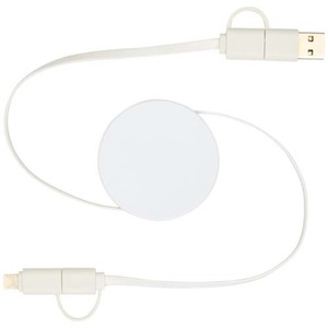 Fotografie k reklamnímu předmětu „Vysouvací datový synchronizační a rychlonabíjecí 40W kabel 5 v 1 z recyklovaného plastu o délce 90 cm Citala“