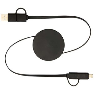 Fotografie k reklamnímu předmětu „Vysouvací datový synchronizační a rychlonabíjecí 40W kabel 5 v 1 z recyklovaného plastu o délce 90 cm Citala“