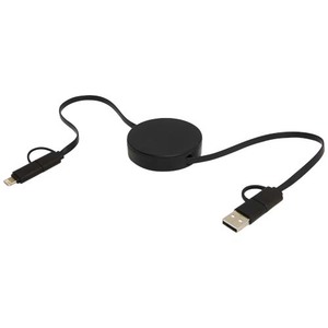 Fotografie k reklamnímu předmětu „Vysouvací datový synchronizační a rychlonabíjecí 40W kabel 5 v 1 z recyklovaného plastu o délce 90 cm Citala“