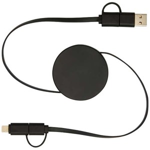 Fotografie k reklamnímu předmětu „Vysouvací datový synchronizační a rychlonabíjecí 40W kabel 5 v 1 z recyklovaného plastu o délce 90 cm Citala“