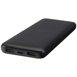 Fotografie k reklamnímu předmětu „Adhil powerbanka z recyklovaného plastu s kapacitou 10 000 mAh a výkonem 10 W se dvěma vestavěnými kabely“
