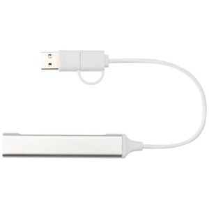Fotografie k reklamnímu předmětu „Alkaid 4portový USB-A a Type-C hub z recyklovaného hliníku s duálním vstupem“