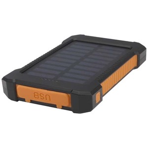 Fotografie k reklamnímu předmětu „Altair solární powerbanka z recyklovaného plastu s kapacitou 5000 mAh a výkonem 10 W, odolná, s vestavěnou svítilnou“