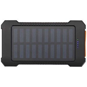 Fotografie k reklamnímu předmětu „Altair solární powerbanka z recyklovaného plastu s kapacitou 5000 mAh a výkonem 10 W, odolná, s vestavěnou svítilnou“