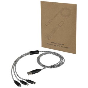 Fotografie reklamního předmětu „Nabíjecí kabel Alphecca z recyklovaného hliníku a RPET, 5 v 1“