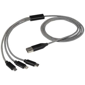Fotografie k reklamnímu předmětu „Nabíjecí kabel Alphecca z recyklovaného hliníku a RPET, 5 v 1“