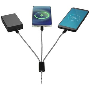 Fotografie k reklamnímu předmětu „Nabíjecí kabel Alphecca z recyklovaného hliníku a RPET, 5 v 1“