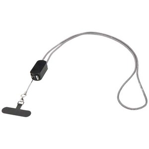 Fotografie k reklamnímu předmětu „Anser šňůrka na smartphone z recyklovaného plastu s integrovaným 27 W 5v1 kabelem“